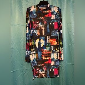 Mesh dress with side slit